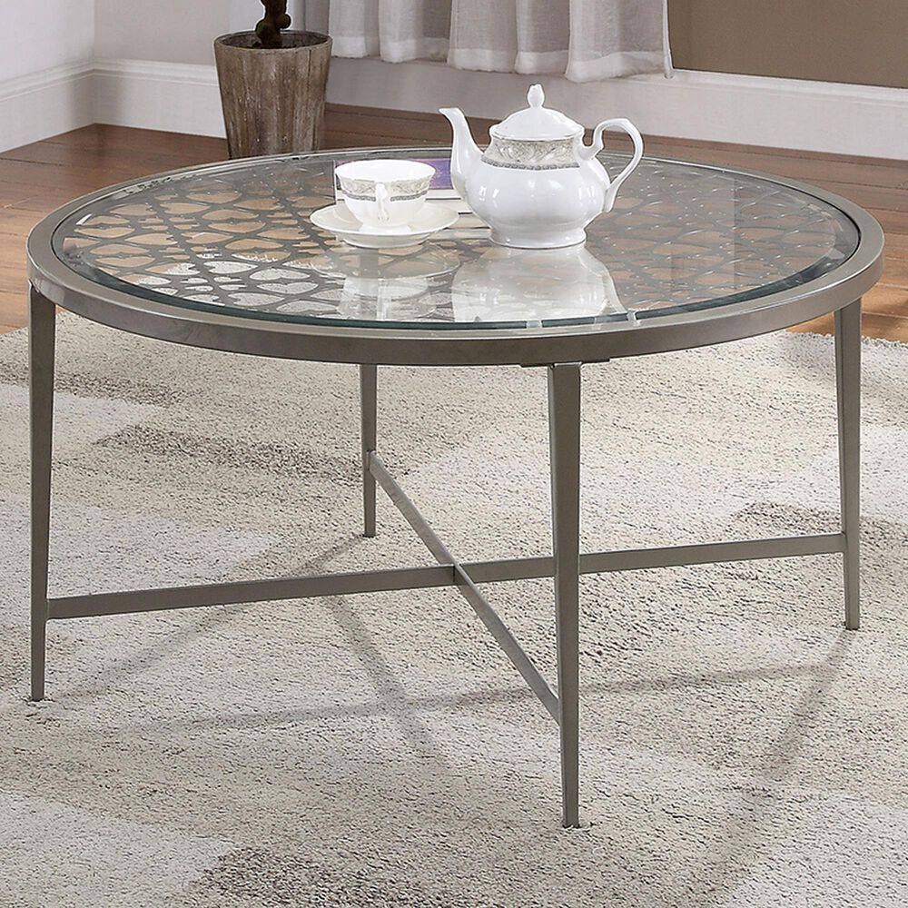 Furniture of America Marks Coffee Table in Silver, , large