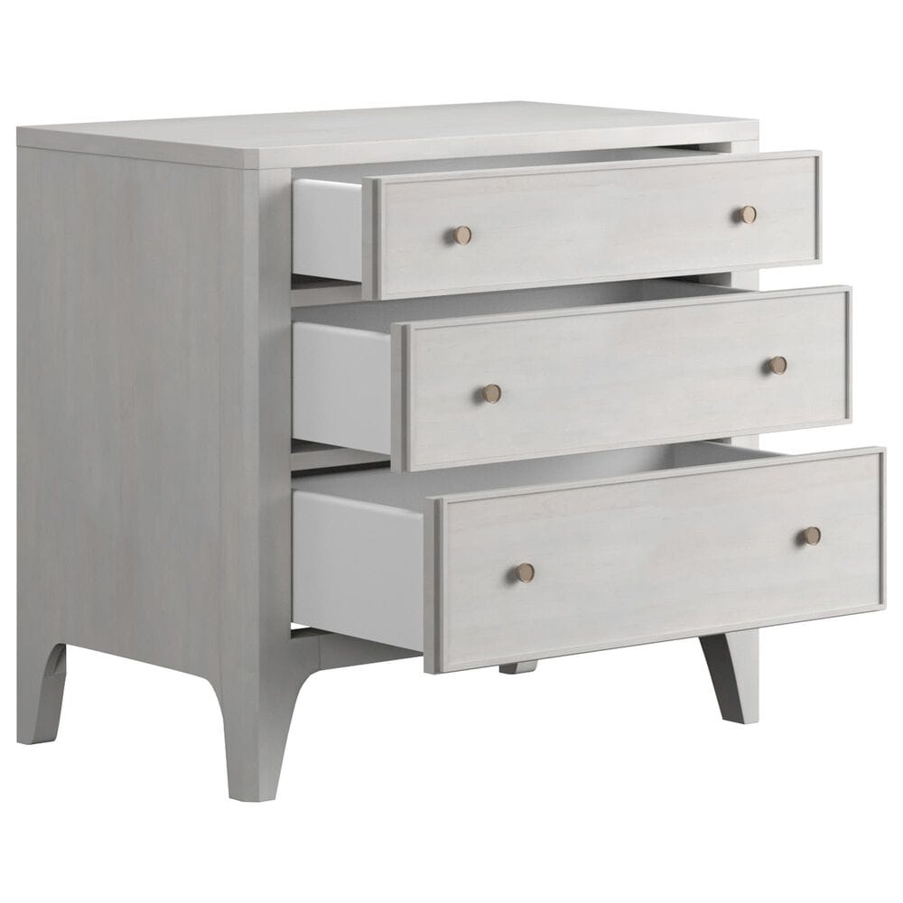 Vantage Mezzanine King Upholstered Wingback Bed with Dresser Chest and 2 Nightstands in Dove Gray, , large