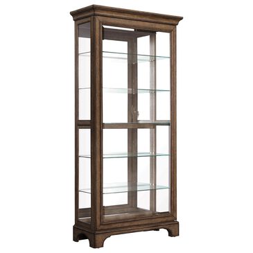 Chapel Hill Accents Sliding Door Curio Cabinet in Brown, , large
