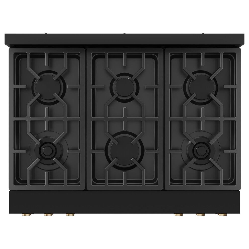 THOR KITCHEN Gordon Ramsay 6 Cu. Ft. 36&quot; Professional Natural Gas Range with Bronze Handle Kit in Black, , large