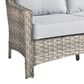 HOMLUX Outdoor Rattan Loveseat with Ergonomic in Gray, , large