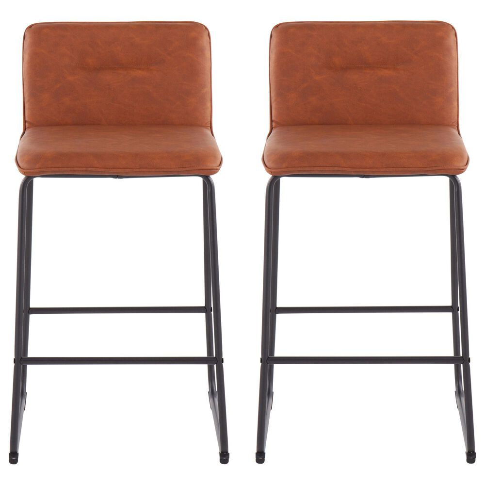Lumisource Casper Counter Stool in Camel/Black &#40;Set of 2&#41;, , large