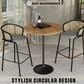 Leisuremod LeisureMod Verve Collection Modern Bar Height Table Black Base with 36 Round Cognac Brown MDF Top, , large