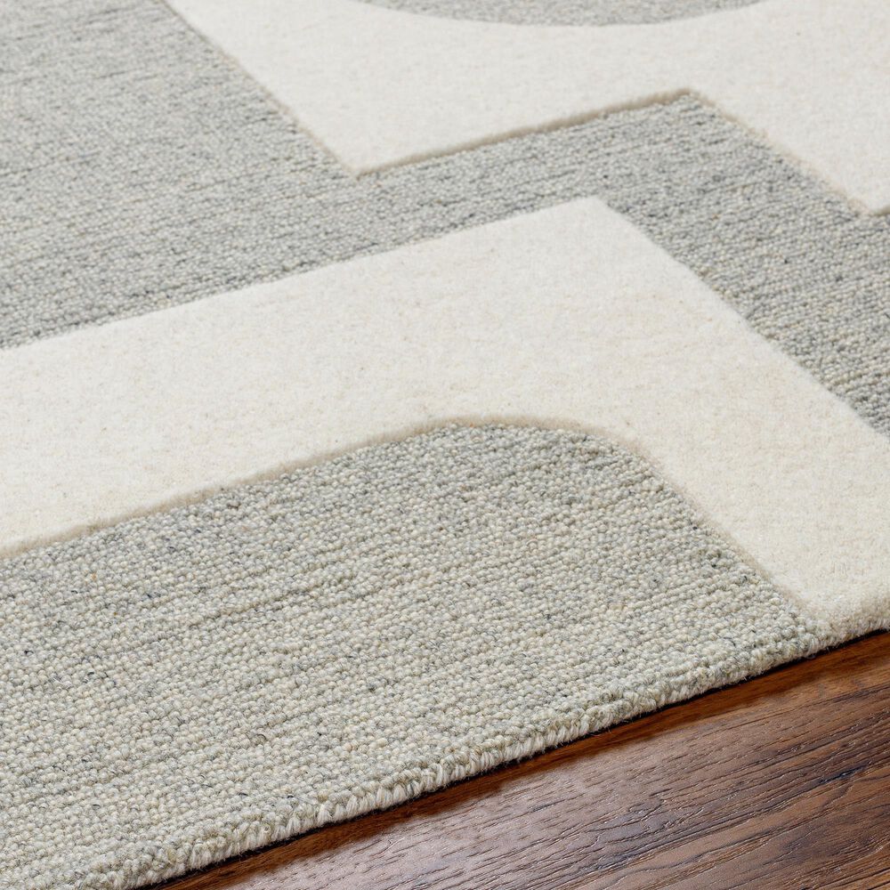 Surya Brook Geometric 9&#39; x 12&#39; Beige and Charcoal Area Rug, , large