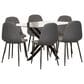 Sunset Lena 7-Piece Rectangular Dining Set in Clear and Matte Black, , large