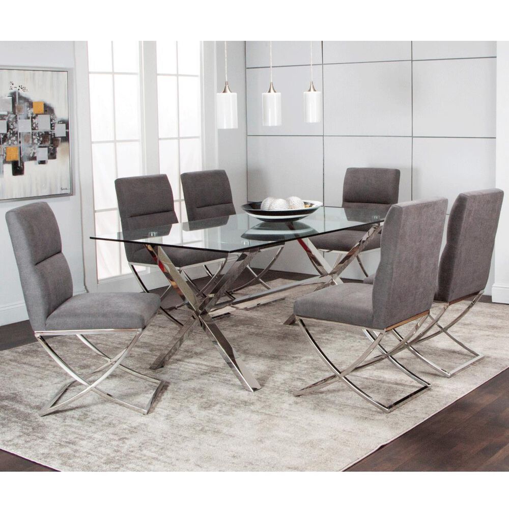Penny Lane 7-Piece Dining Set in Chrome, , large