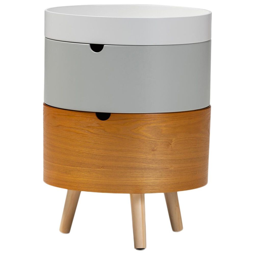 Baxton Studio Elison 3 Tier Nightstand in Gray/Natural, , large