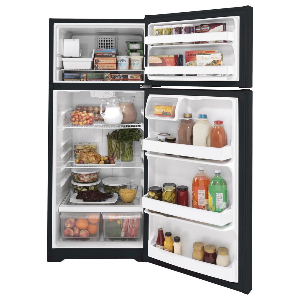 GE Appliances 17.5 Cu. Ft. Top-Freezer Refrigerator with Icemaker in Black, , large