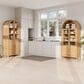 HOMLUX HOMLUX 71" Tall Arched Kitchen Pantry Cabinet with Door Shelves, Farmhouse Kitchen Storage Cabinet with Open & Adjustable Shelves, Hidden Drawer & Glass Door, Cupboard for Kitchen, Dining Room, Natural, , large