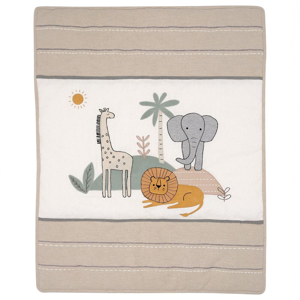 Lambs and Ivy Jungle Adventure 3-Piece Crib Bedding Set in Brown, Gray and White, , large