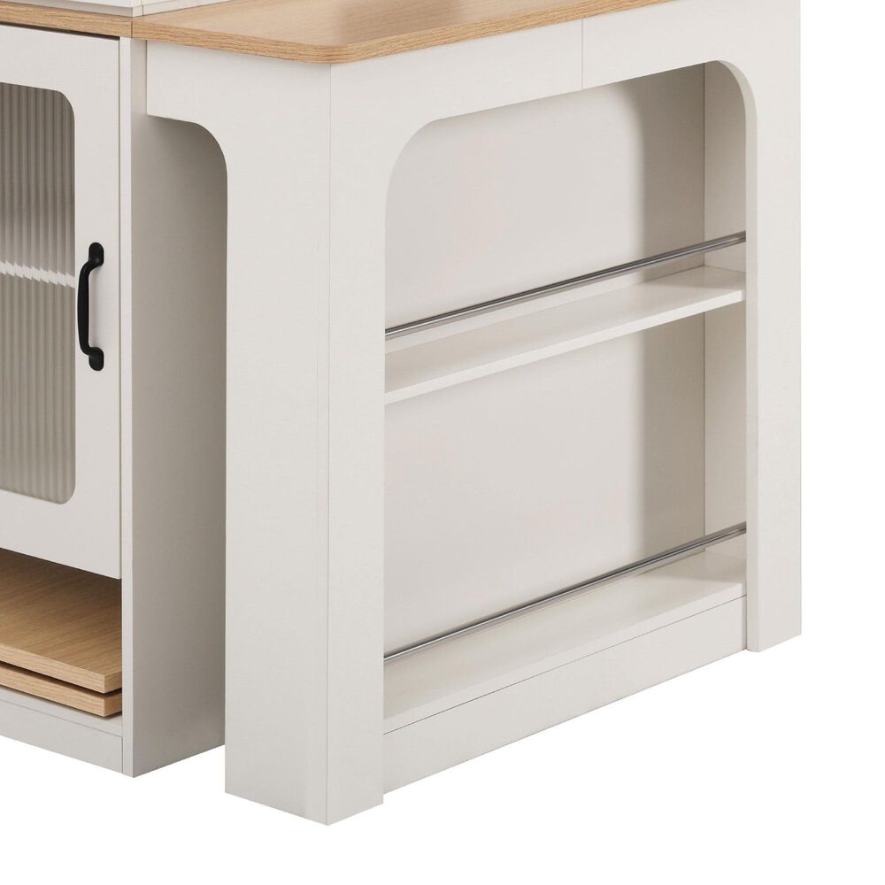 HOMLUX 60" Kitchen Island in White, , large
