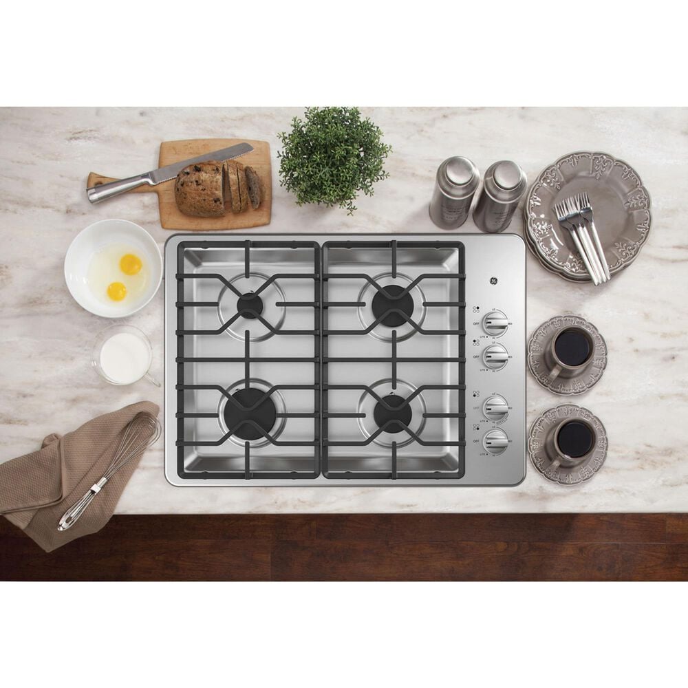 GE Appliances 2-Piece Kitchen Package with 30&quot; Smart Built-In Single Wall Oven and Gas Cooktop in Stainless Steel, , large