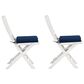 CorLiving Miramar Patio Folding Chair in White/Navy Blue (Set of 2), , large