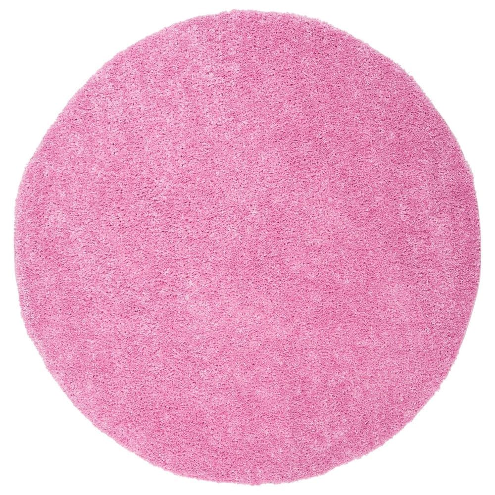 Safavieh August Shag AUG900X 6"7" Round Pink Area Rug, , large