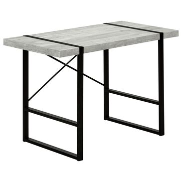 Monarch Specialties U-Shaped Computer Desk in Grey and Black, , large
