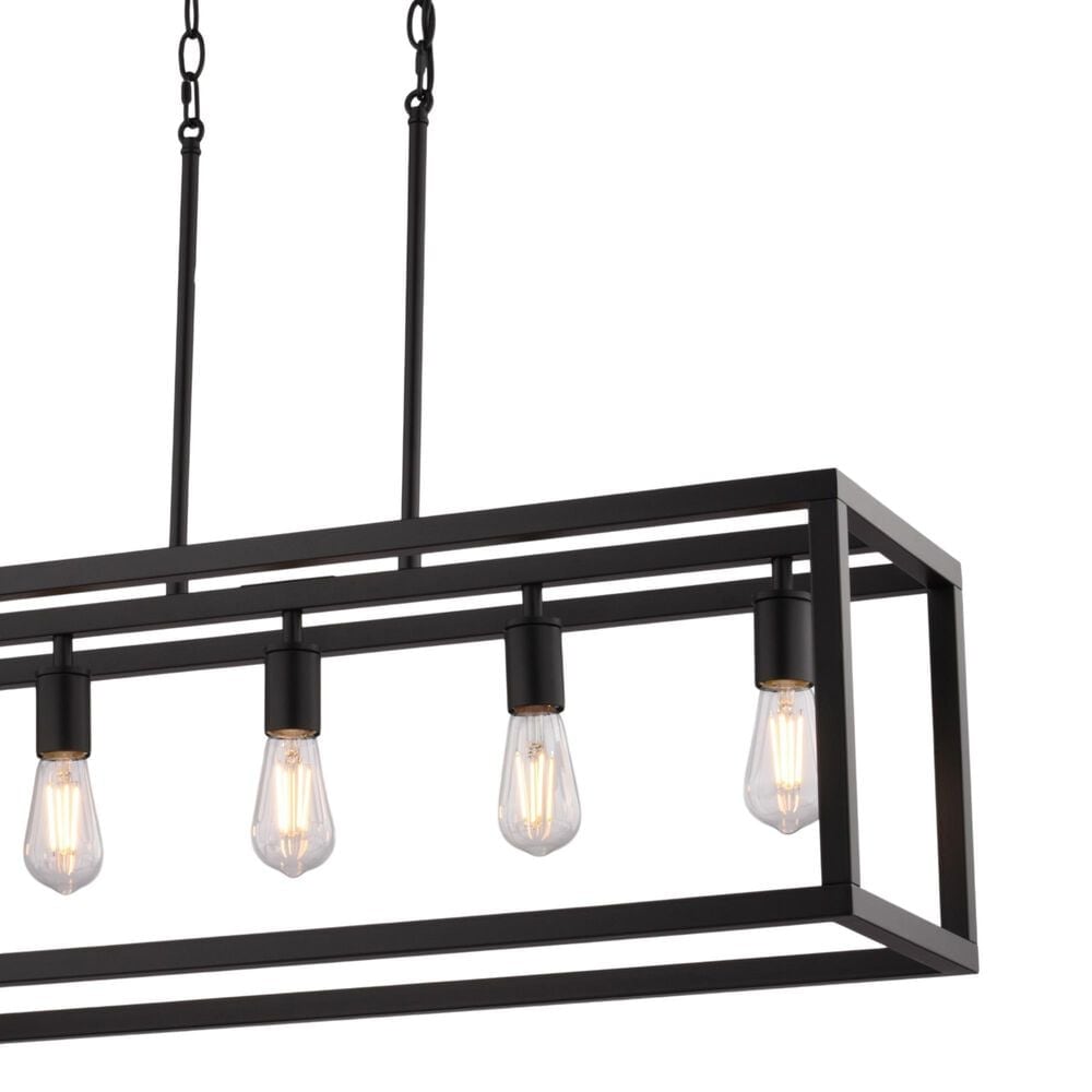 Vaxcel Pratt 5-Light Linear Chandelier in Matte Black, , large