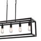 Vaxcel Pratt 5-Light Linear Chandelier in Matte Black, , large