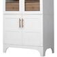 HOMLUX 71" Tall Arched Kitchen Pantry Cabinet with Door Shelves, Farmhouse Kitchen Storage Cabinet with Open & Adjustable Shelves, Hidden Drawer & Glass Door, Cupboard for Kitchen, Dining Room, White, , large
