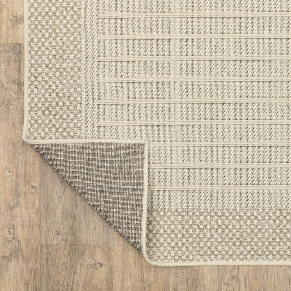 ROW by Oriental Weavers Zarina ZAR04 Beige and Ivory 1'10" x 7'6" Indoor/Outdoor Runner, , large