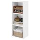 HOMLUX 3-Tier Bookcase with Decorative Open Shelves in White, , large