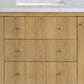 James Martin Vanities Hudson 60" Single Bathroom Vanity in Light Natural Oak with 3 cm Carrara White Marble Top and Rectangular Sink, , large
