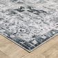 Oriental Weavers Charleston Abstract 2" x 8" Charcoal Runner, , large