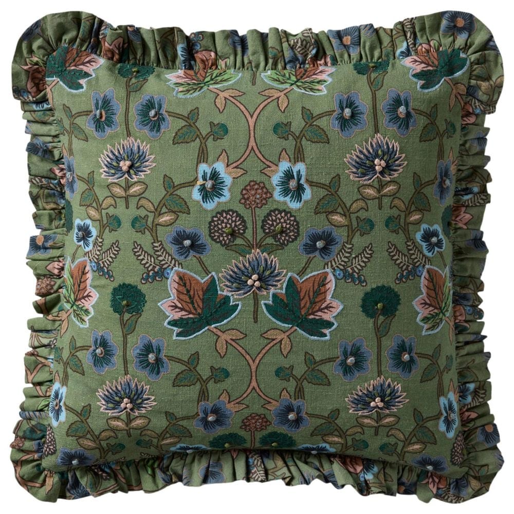 Loloi Maple 18" Square Throw Pillow in Green and Multicolor, , large