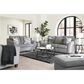 Ashley Mathonia Stationary Sofa and Loveseat Set in Smoke, , large
