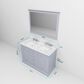 Lexora Home Dukes 48" Double Bathroom Vanity in Dark Grey with 2 cm White Carrara Marble Top and Rectangular Sinks, , large