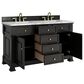 James Martin Vanities Brookfield 60" Double Bathroom Vanity in Black Onyx with 3 cm Carrara White Marble Top and Rectangular Sinks, , large