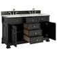 James Martin Vanities Brookfield 60" Double Bathroom Vanity in Black Onyx with 3 cm Carrara White Marble Top and Rectangular Sinks, , large