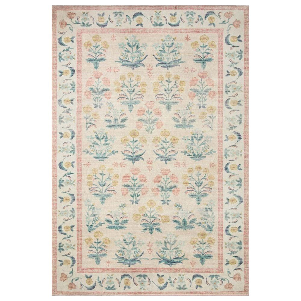 Rifle Paper Co. x Loloi Eden Mughal Rose 3"6" x 5"6" Blush Area Rug, , large