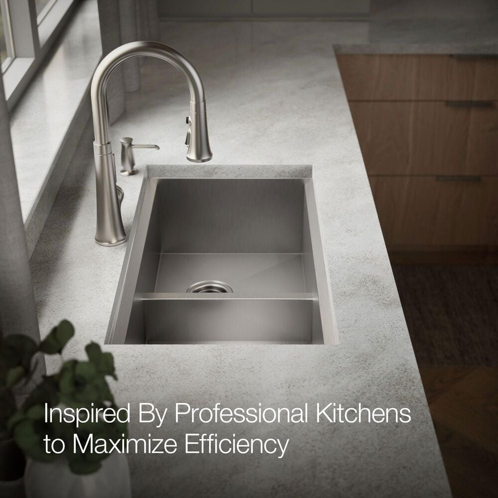 Kohler Task Smart Divide 33" Undermount Double-Bowl Workstation Kitchen Sink in Stainless Steel, , large