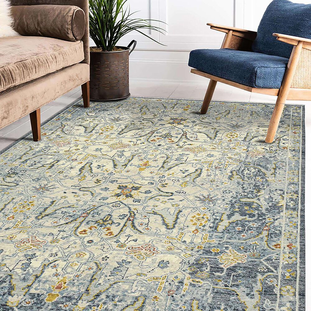 Amer Rugs Jaigarh 8&#39; x 10&#39; Blue Area Rug, , large