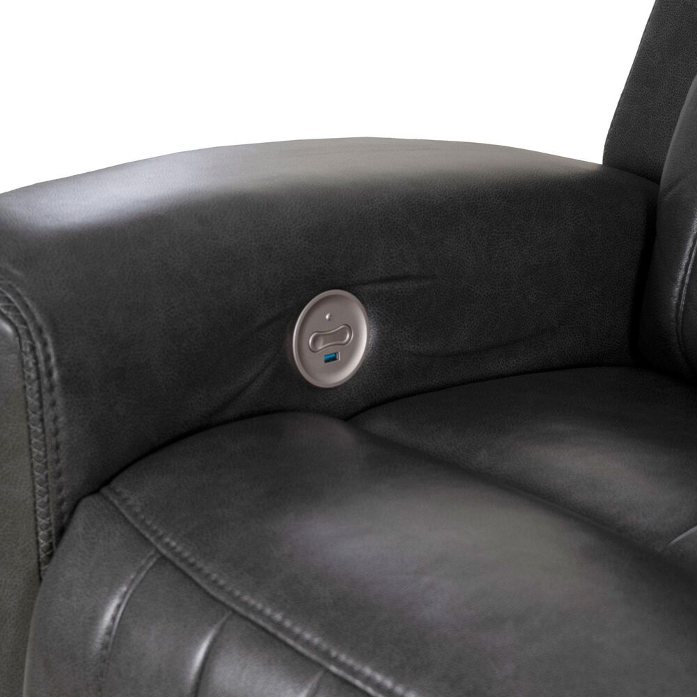 Linon Home Decor Izaiah Power Glider Recliner in Grey, , large