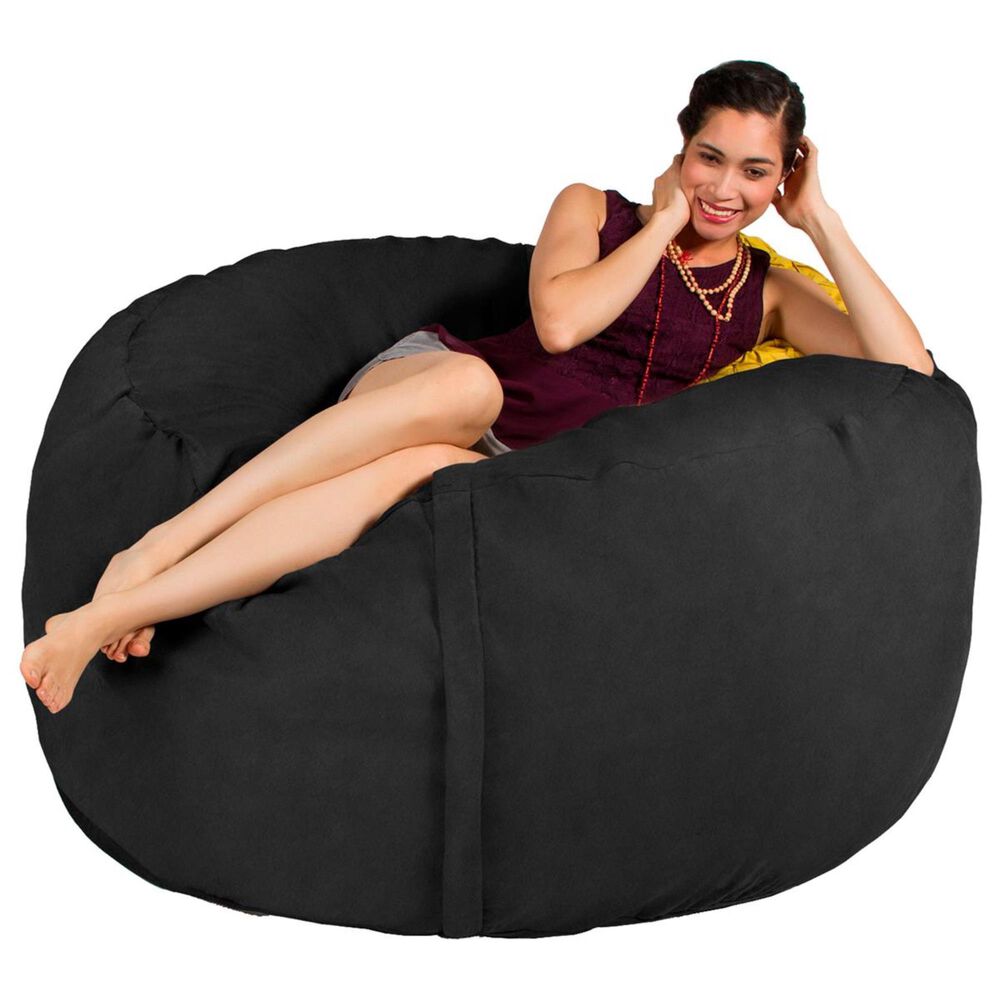 Jaxx 5&#39; Large Bean Bag with Removable Cover in Black, , large