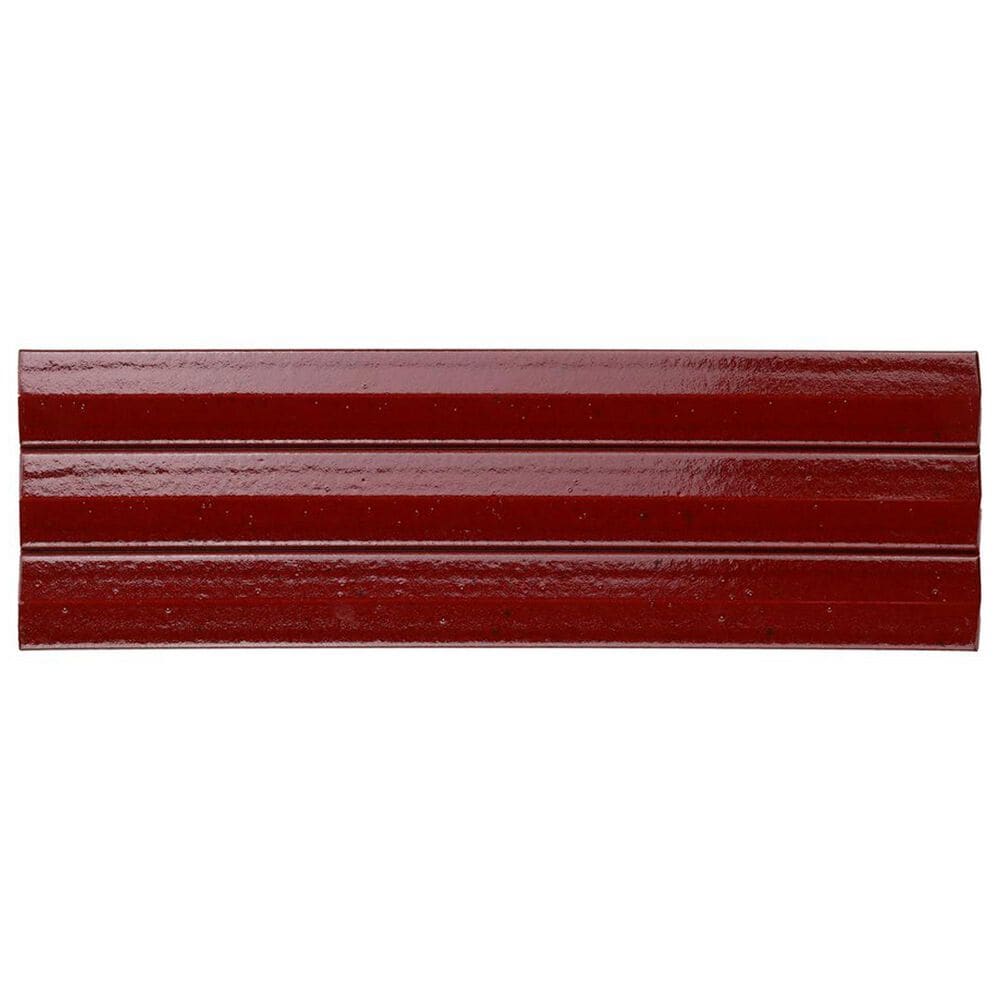 Soho Studio Accordion Ruby Red 5" x 16" Porcelain Tile, , large