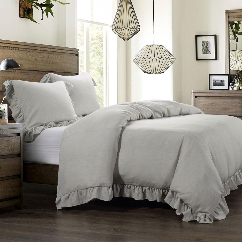HiEnd Accents Lily 3-Piece Super King Comforter Set in Light Gray, , large