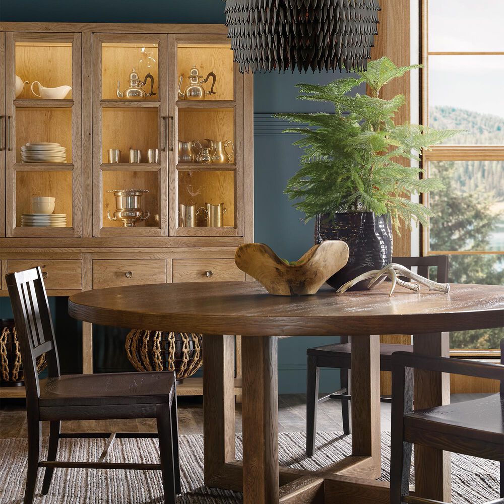 Hooker Furniture Driftwood Display Sideboard with Hutch in Buckboard, , large