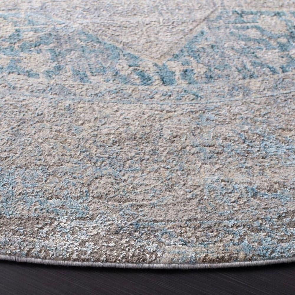 Safavieh Dream 6&#39;7&quot; Round Grey and Aqua Area Rug, , large