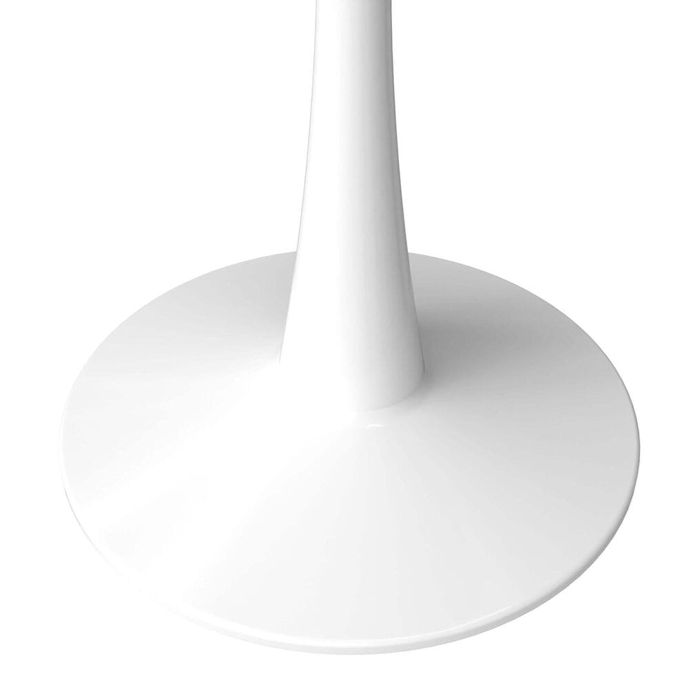 Leisuremod Bristol 27&quot; Round Dining Table with MDF Top in White - Table Only, , large