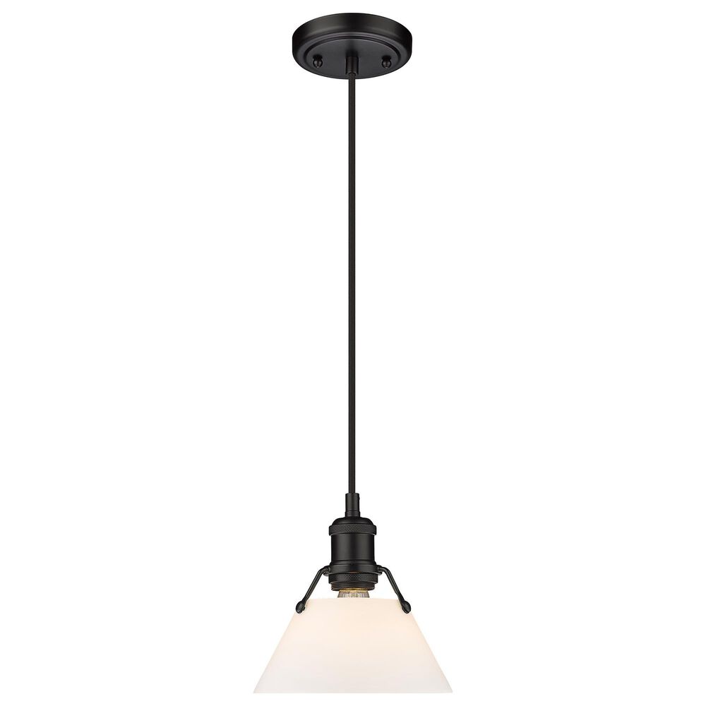 Golden Lighting Orwell 7" Small Pendant with Opal Shade in Matte Black, , large