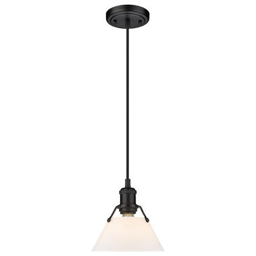 Golden Lighting Orwell 7" Small Pendant with Opal Shade in Matte Black, , large
