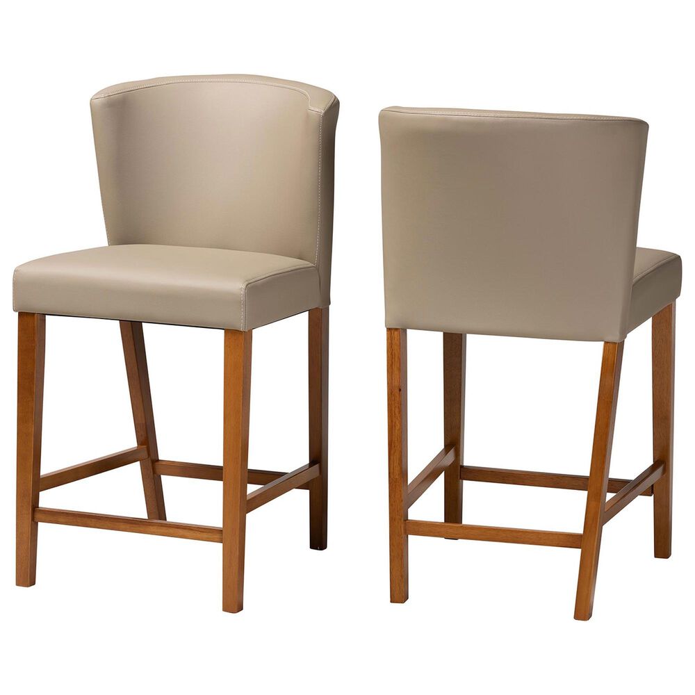Baxton Studio Olivia Counter Stool in Dark Walnut (Set of 2), , large