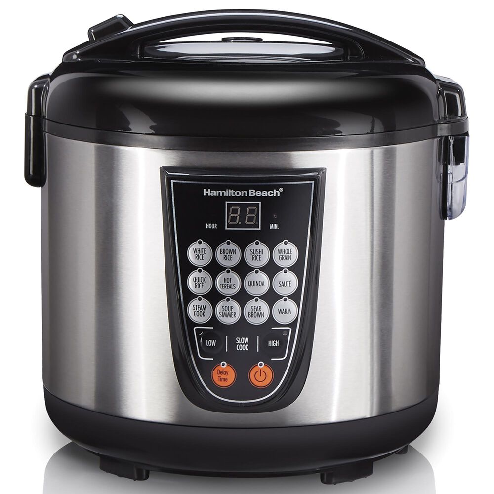 Hamilton Beach 4.5-Quart Digital Multi Cooker with 14 Pre-Programmed Settings in Stainless Steel, , large