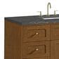 James Martin Laurent 48" Single Bathroom Vanity in Honey Oak with 3 cm White Zeus Silestone Top and Rectangular Sink, , large
