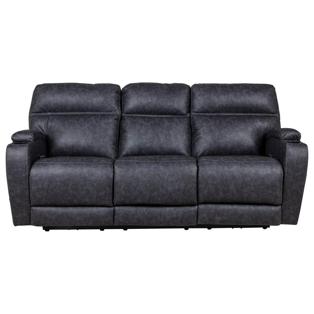 HomeStretch Jaguar Triple Power Reclining Sofa in Graphite, , large