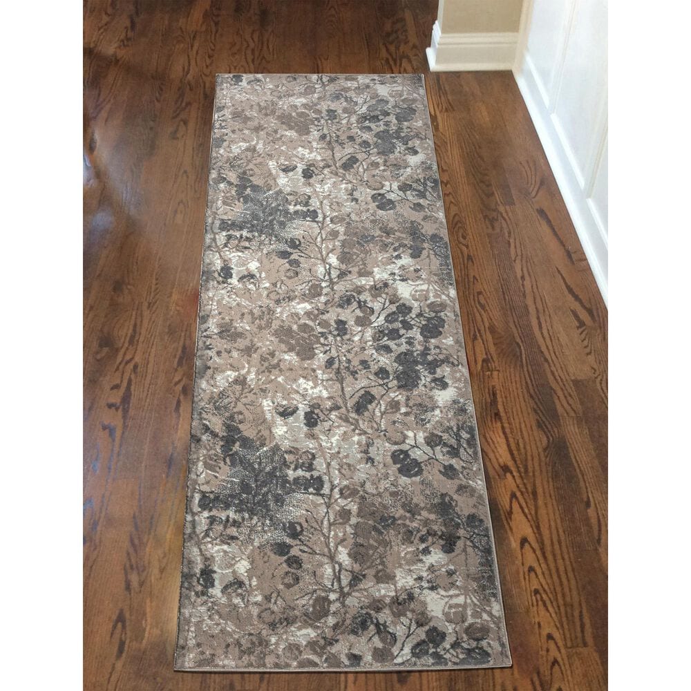 Radici USA Livigno Floral 2&#39;2&quot; x 7&#39;7&quot; Grey Area Rug, , large