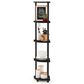 HOMLUX 5-Tier Modern Tall Corner Open Bookshelf in Espresso and Black, , large