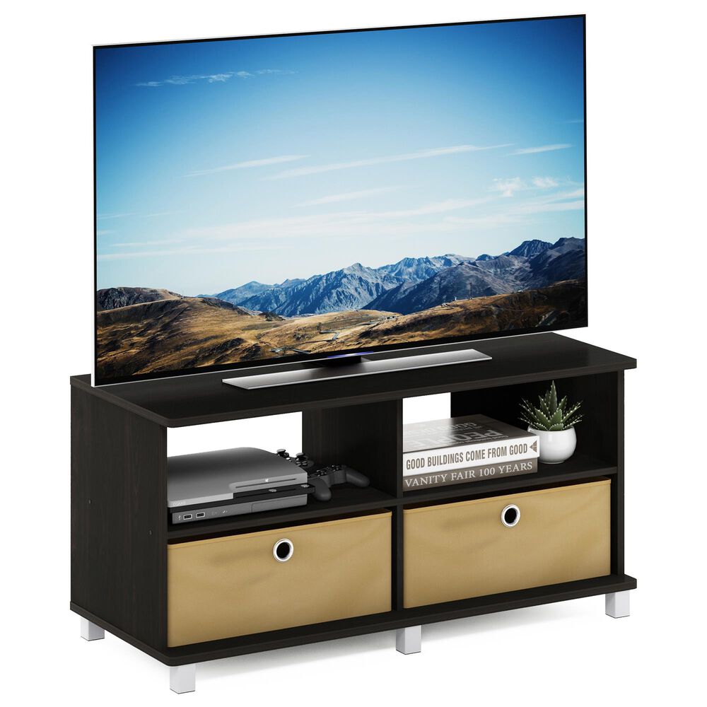 HOMLUX 37.8" Entertainment Center TV Stand with Bin Drawers in Espresso, , large